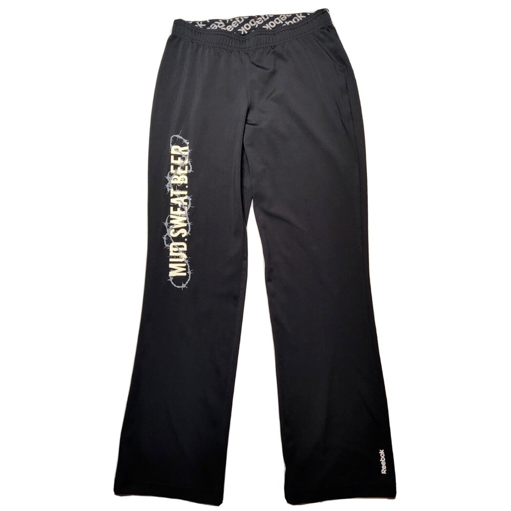REEBOK WORKOUT READY Women Medium MUD. SWEAT. BEER.‎ Performance Pants EUC